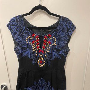 Beaded Blue Nanette Lepore Evita Cocktail Dress, Size 10